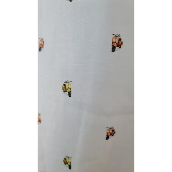 Stitch Note Men's Long Sleeve Vespa Print Linen/Cotton Shirt XXL New w tags - Picture 6 of 9